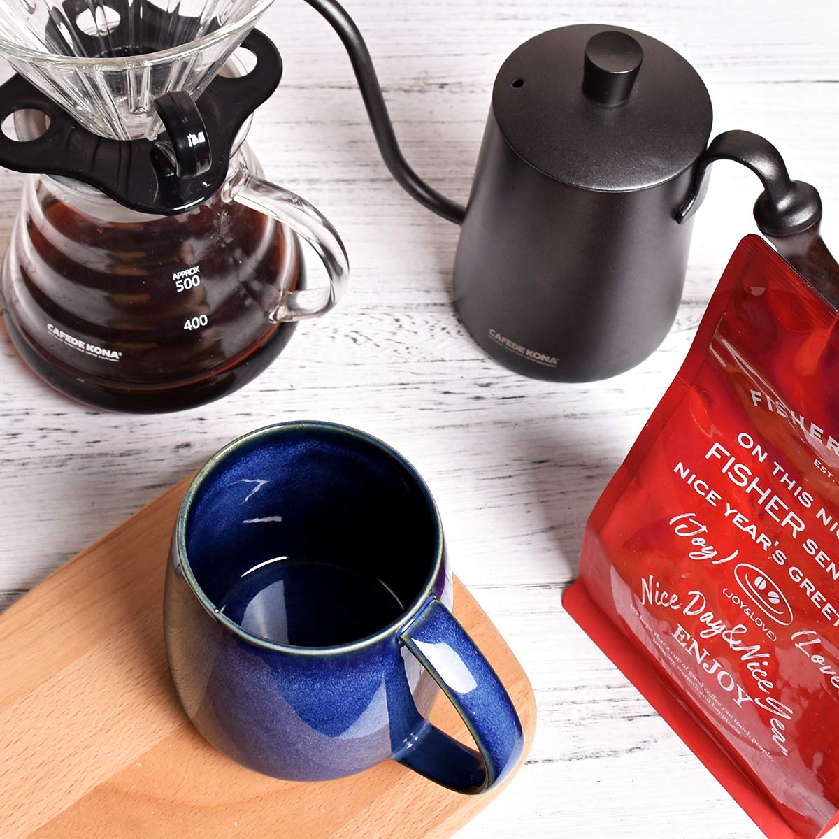 Bosmarlin 13 oz Ceramic Coffee Mug - Blue Tea Cup for Office, Home, Travel - Dishwasher & Microwave Safe - 1 Pack (Royal Blue Glossy) - Perfect for Hot Coffee, Tea, Soups & Gifts
