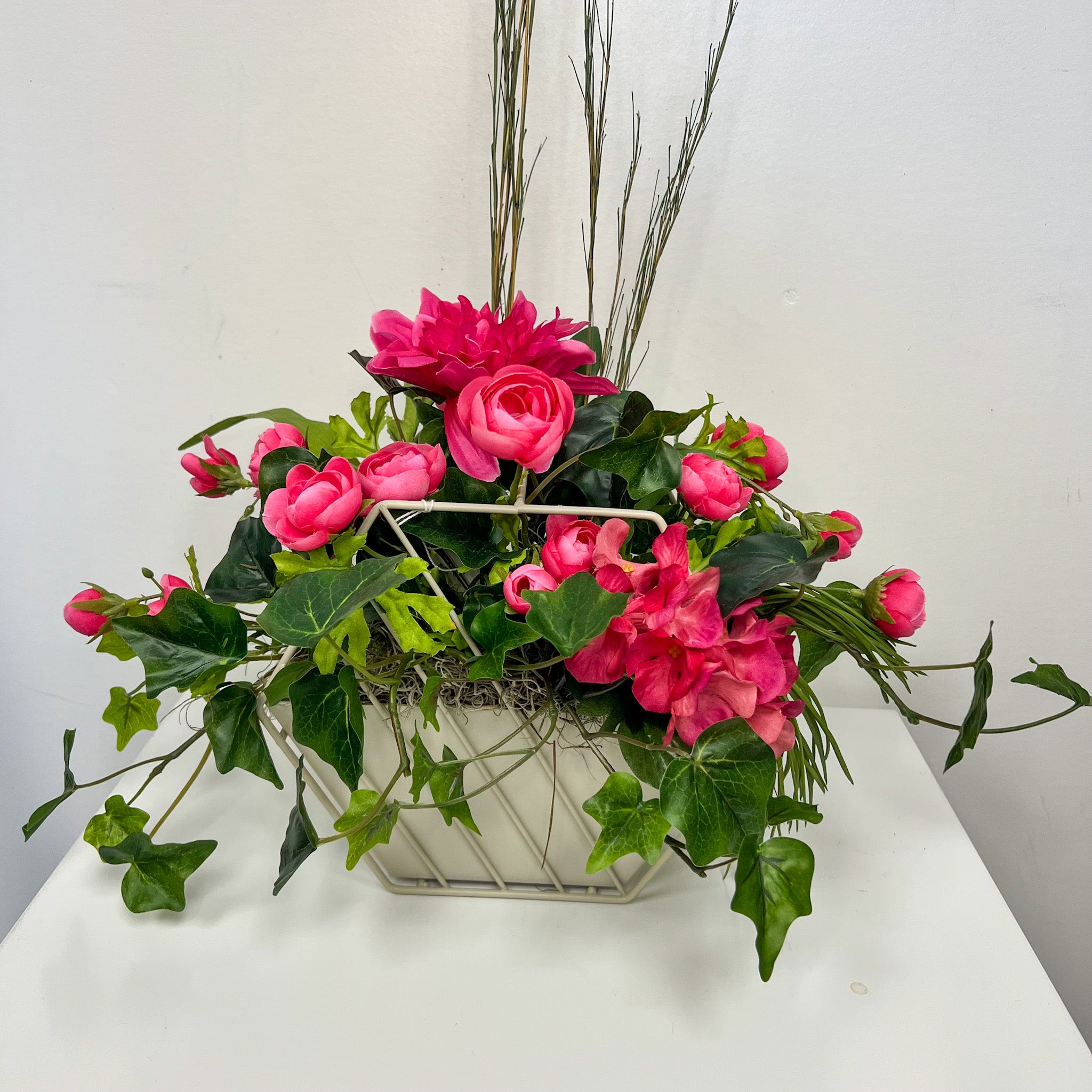 Peppy in Pink Silk Floral Arrangement - Elegant Home Decor for Living Room, Wedding, and Party Centerpieces