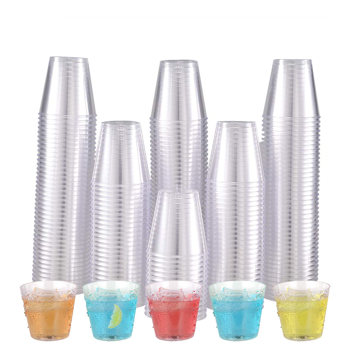 JOLLY CHEF 500 Plastic Shot Glasses 2 oz Disposable Cups - 2 Ounce Clear Plastic Party Shot Cups for Halloween, Thanksgiving, Christmas & New Year Celebrations - Perfect for Cocktails, Jello Shots, and Party Favors
