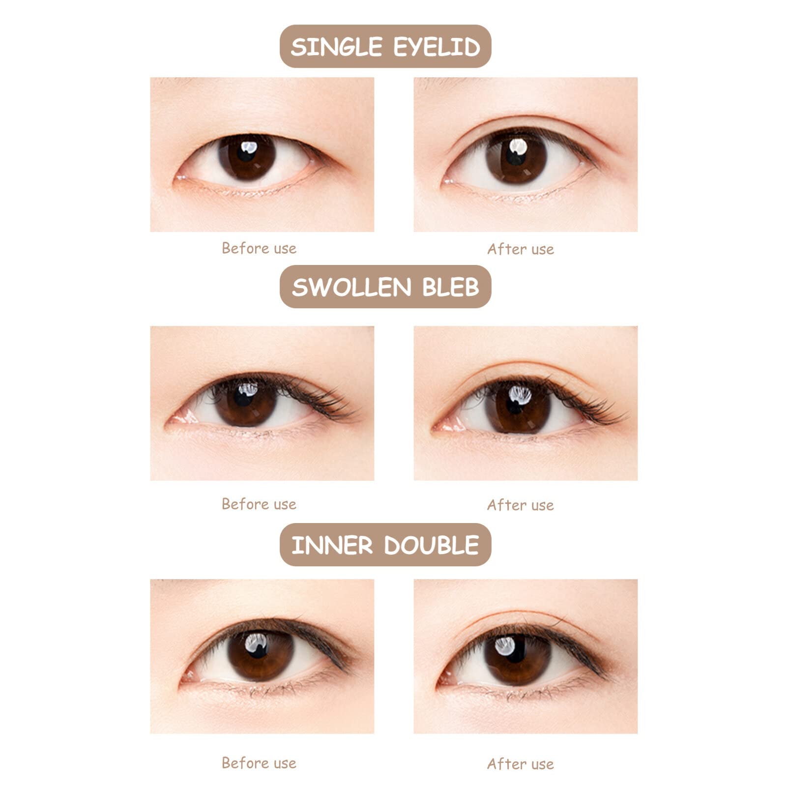 DOITOOL Invisible Eyelid Tape 3 Rolls - Breathable Double Eyelid Strips for Hooded, Droopy & Uneven Eyes | Eyelid Lift & Double Fold Enhancer | Beige Color | Perfect for Daily Makeup, Special Occasions & Photography