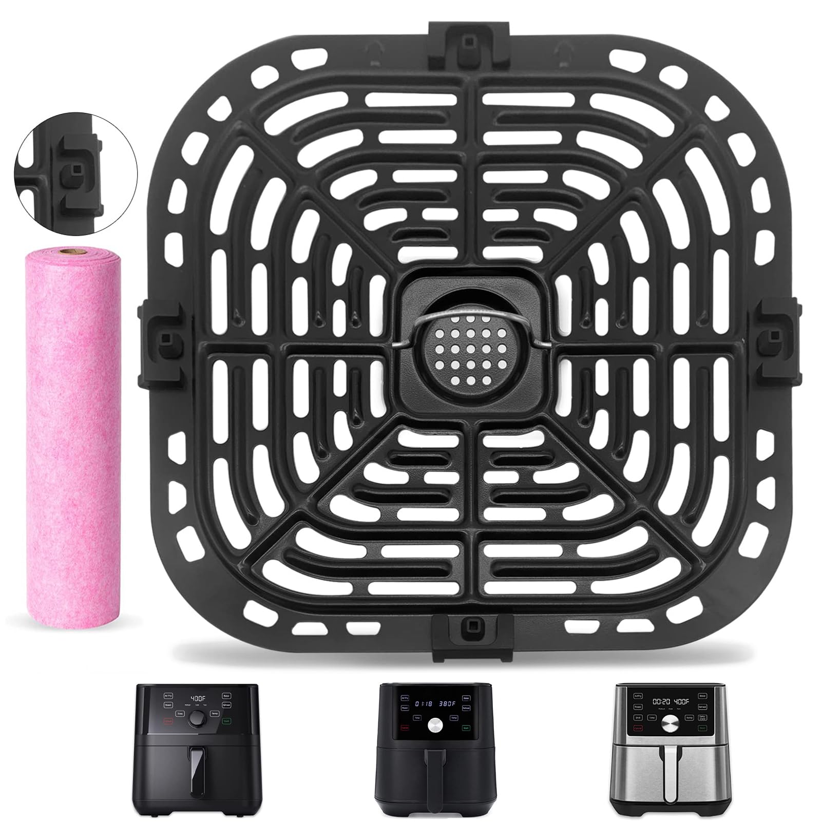 Original Replacement Air Fryer Grill Plate & Crisper Tray for Instant Vortex 6-in-1 6QT & Gourmia GAF735 Air Fryers | Dishwasher Safe | Perfect for Grilling, Roasting & Crisping Meals