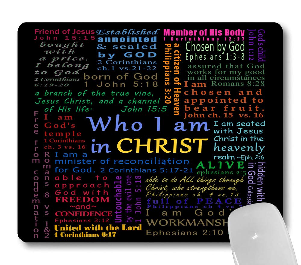 Custom Christian Bible Verse Gaming Mouse Pad - Colorful Inspirational Quote & Scripture Design for Motivation - Perfect for Gamers, Office & Home Workspace Decor