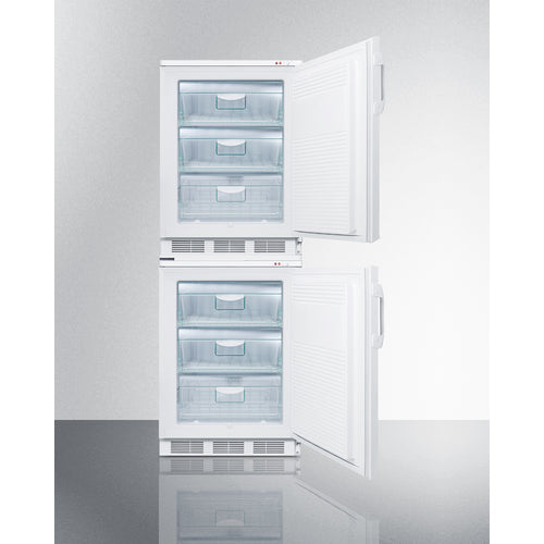 Accucold 24 Inch Wide Stacked Commercial Freezer - VT65MLSTACK | Energy Efficient Upright Deep Freezer for Restaurants, Grocery Stores & Catering Businesses