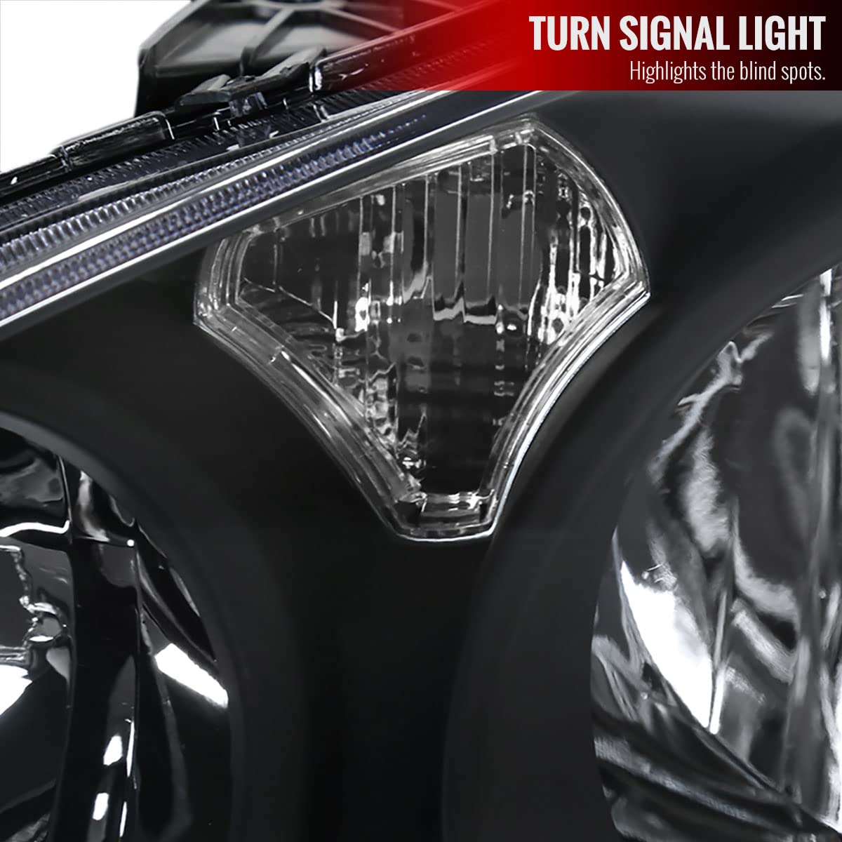 2002-2004 Acura RSX DC5 Replacement Black Headlights Set - Left & Right Pair for Improved Night Visibility & Style Upgrade