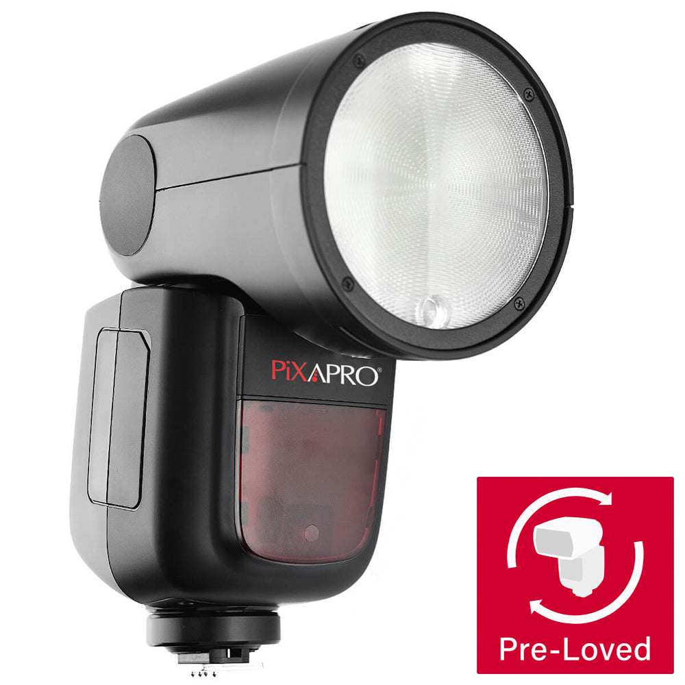 GIO1 (V1) 2.4GHz Wireless Round Head TTL & HSS Speedlite Flash with Rechargeable Battery for Nikon DSLR Cameras - Perfect for Portrait, Wedding, and Studio Photography