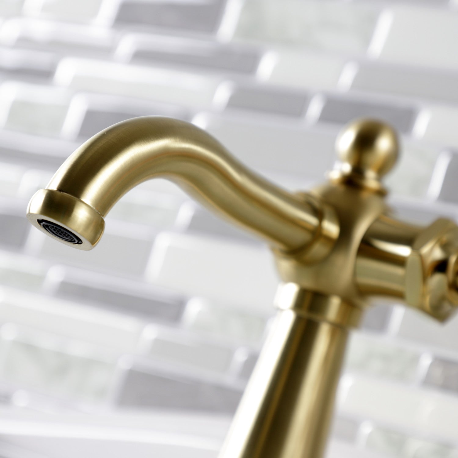 Belknap KSD3547RX Single Handle 1-Hole Bathroom Faucet with Deck Plate & Push Pop-Up Drain - Brushed Brass Finish for Sink Vanity, Powder Room & Guest Bath Installation