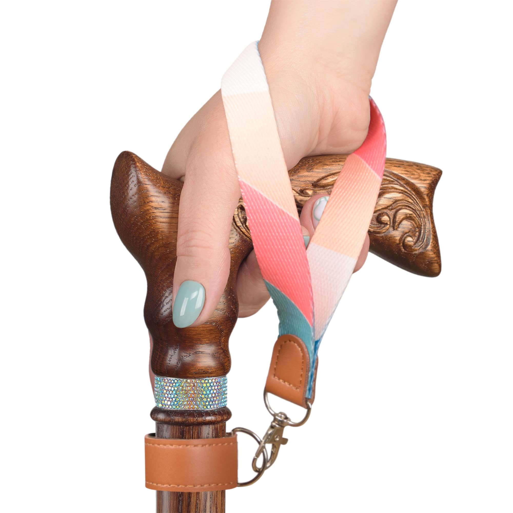 Elegant Women's Walking Cane Strap - Fashionable Wrist Strap Accessory for Walking Sticks | Perfect for Elderly Support, Mobility Assistance & Stylish Outfits
