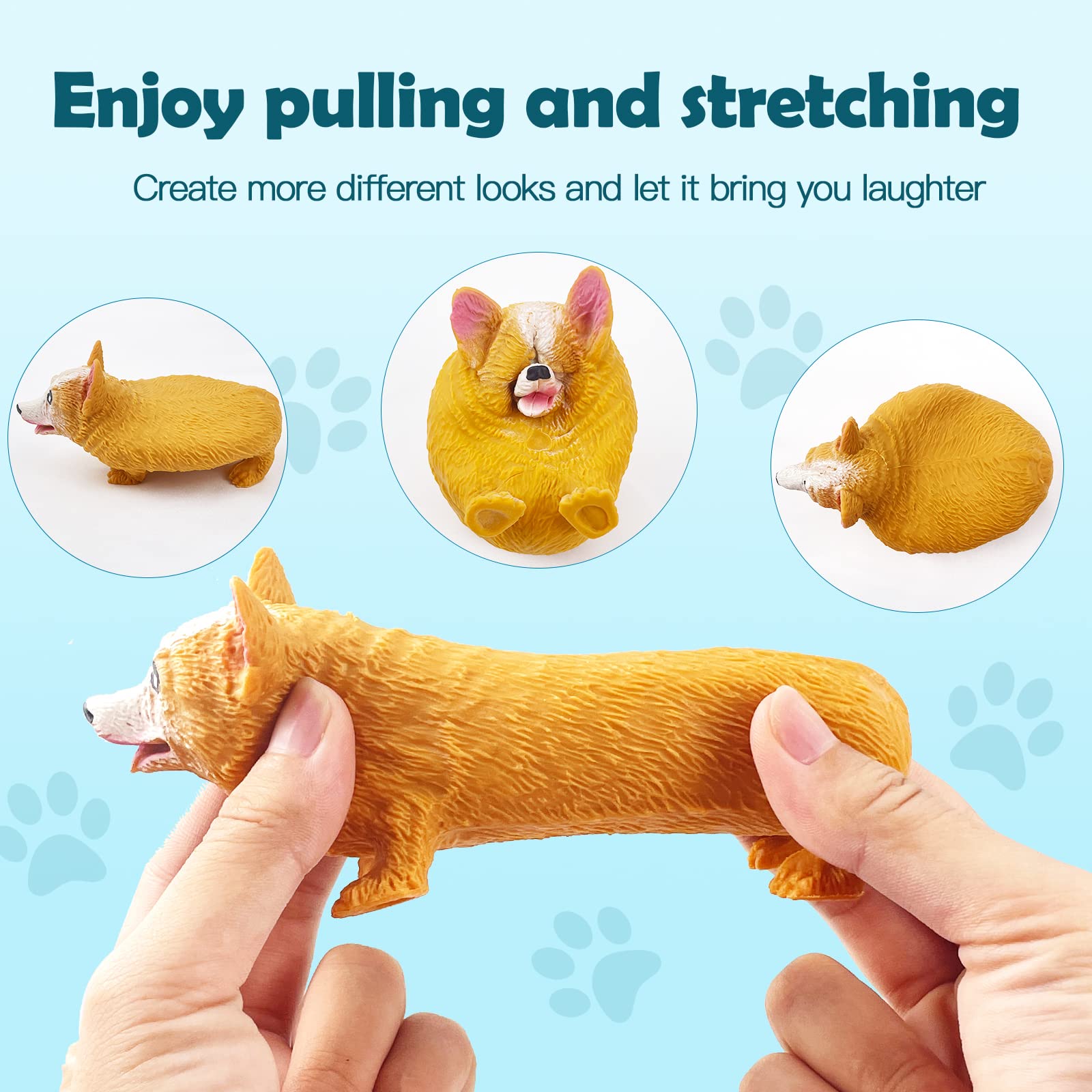 Corgi Dog Squishy Sand Filled Sensory Stress Relief Toy - Soft Squeeze Fidget Knead Toy for Kids & Adults - Perfect for Anxiety Relief, Party Favors & Sensory Play