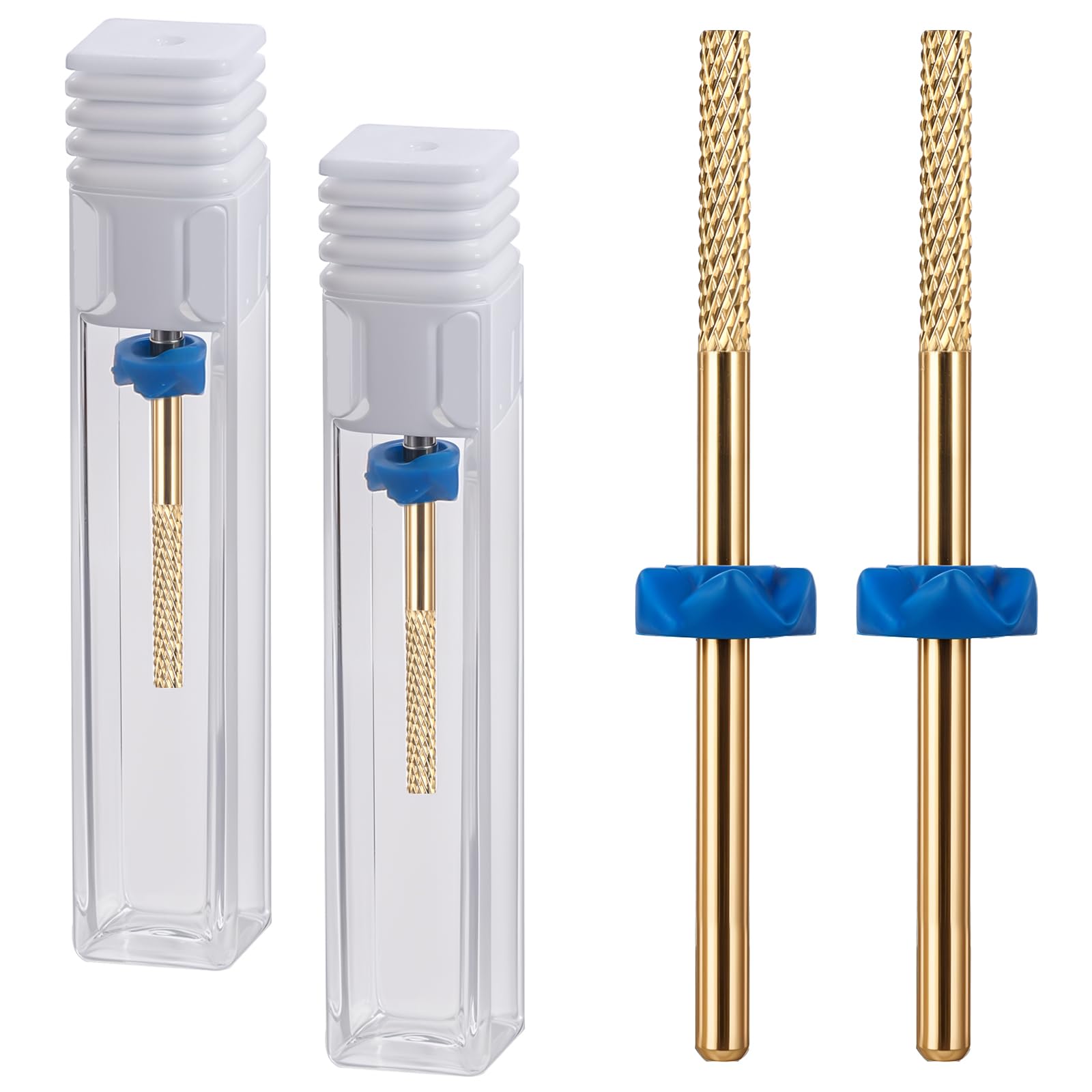 2 Pcs Professional Carbide Nail Drill Bits Set - Nail Buffer, Cuticle Remover & Nail Prep File for Electric Nail Drill | Perfect for Manicure, Pedicure & Nail Salon Use