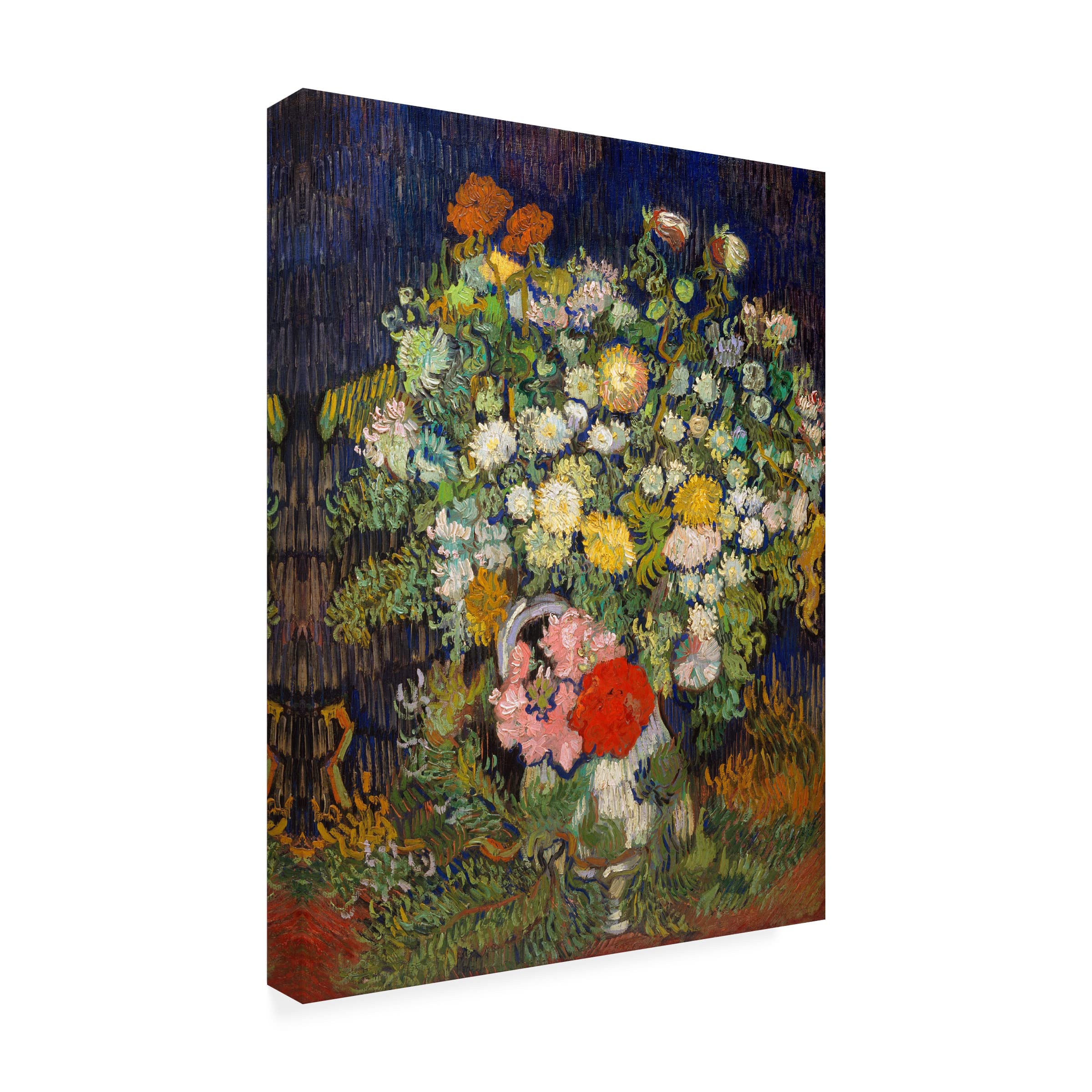 Van Gogh 'Bouquet of Flowers in a Vase 1890' Canvas Art Print - Famous Floral Oil Painting Reproduction for Home Decor, Office Wall Art & Gift Idea