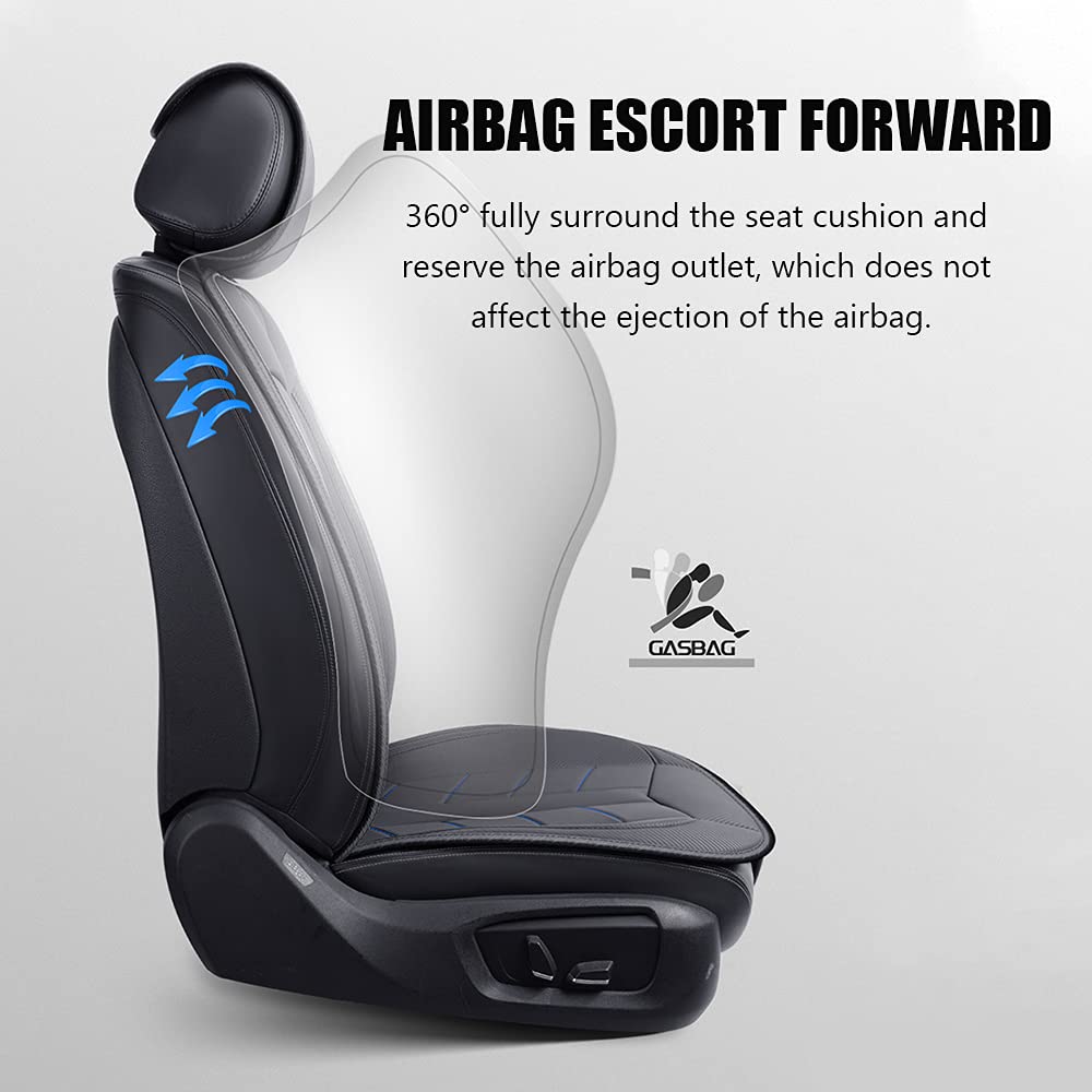 Universal LED Car Seat Covers - Luxury Leather Front Seat Cushions with RGB Sound-Activated Lighting & Remote Control (Blue) | Perfect for Night Driving, Car Shows & Custom Vehicle Interiors