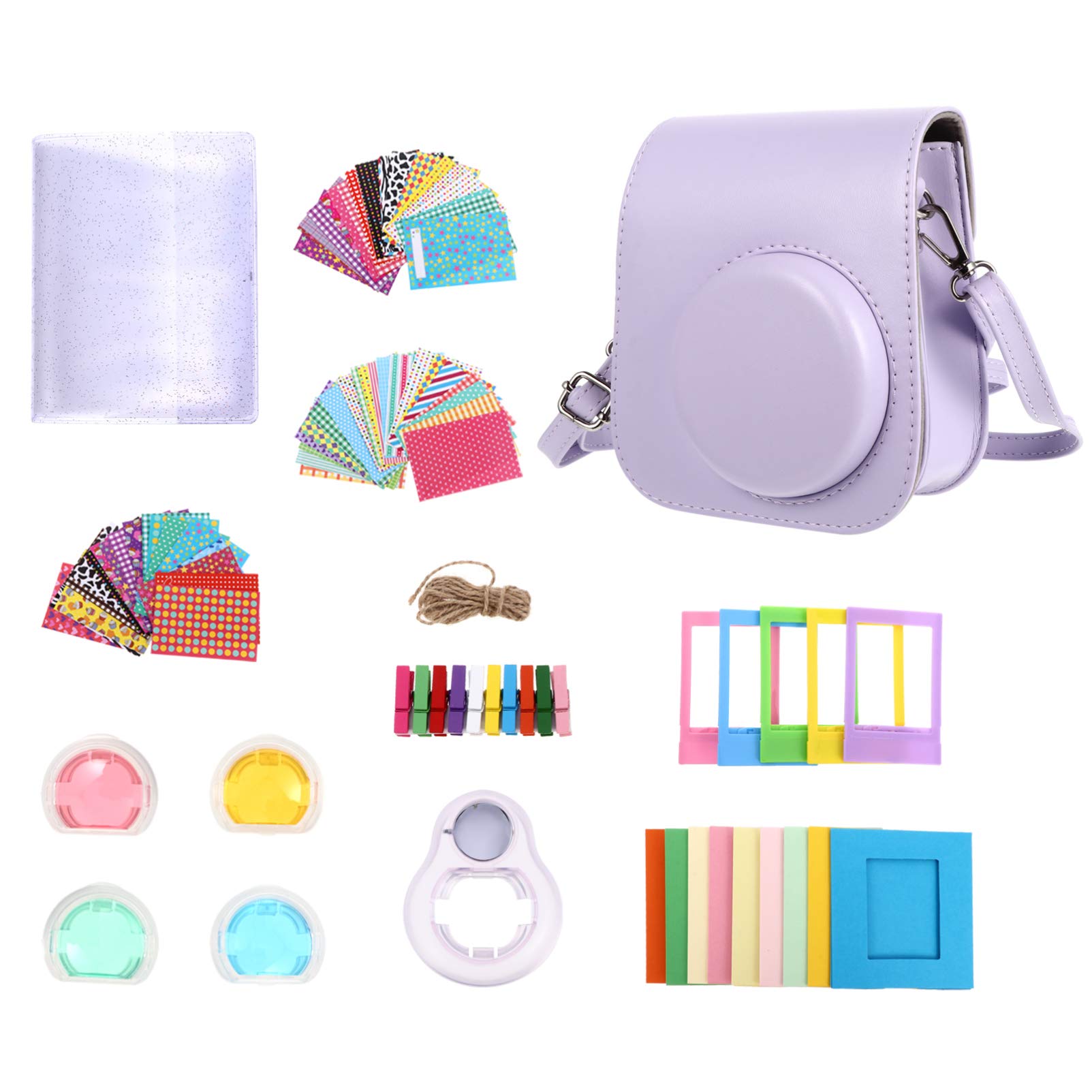 Gatuida 3-Piece Camera Accessory Set - Wooden Camera Storage Bag, Instant Mini 11 Case & Photo Album Sticker Paper - Perfect for Travel, Photography Enthusiasts & Instant Camera Protection