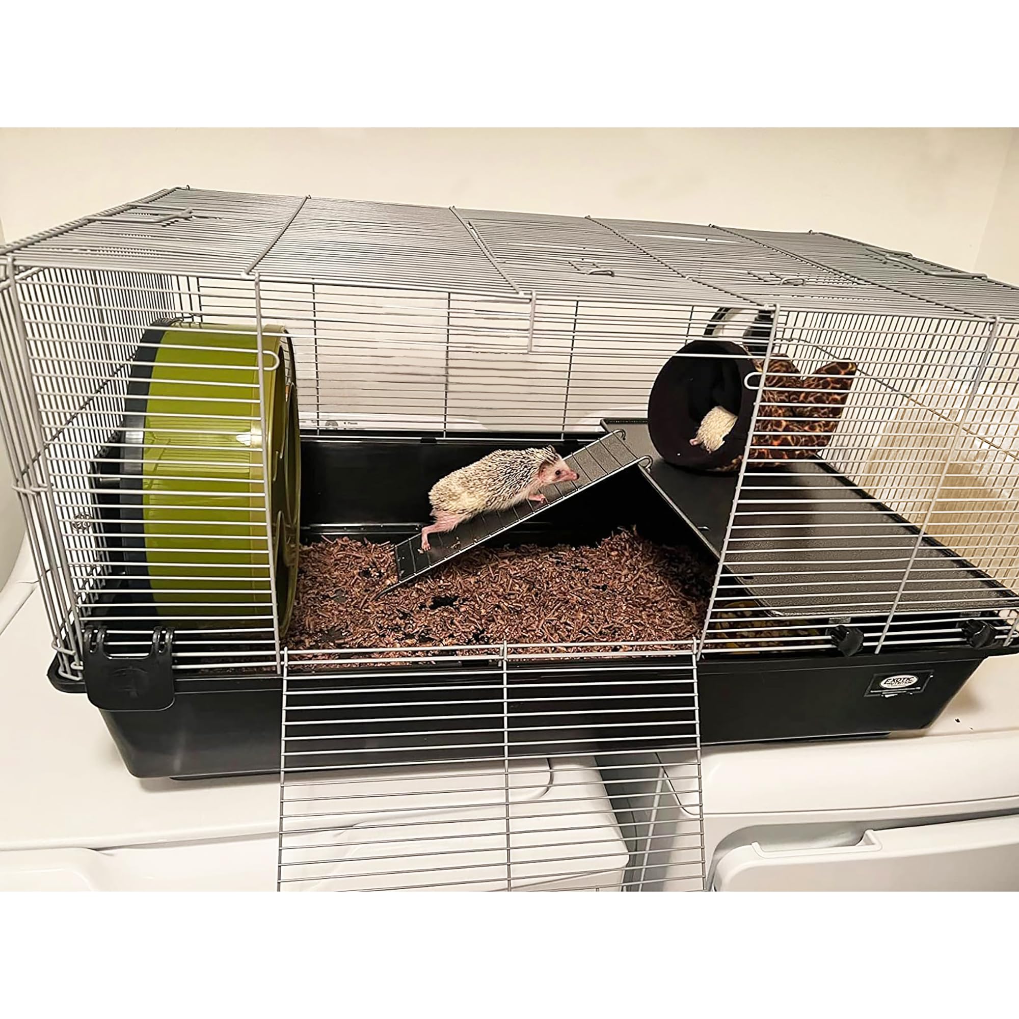 Exotic Nutrition Hedgehog Home & Starter Kit - Durable Cage, Exercise Wheel, Healthy Hedgehog Food, Natural Treats, Multi-Vitamin & Hideout for Small Pets - Perfect for Hedgehog Habitat Setup & Daily Care