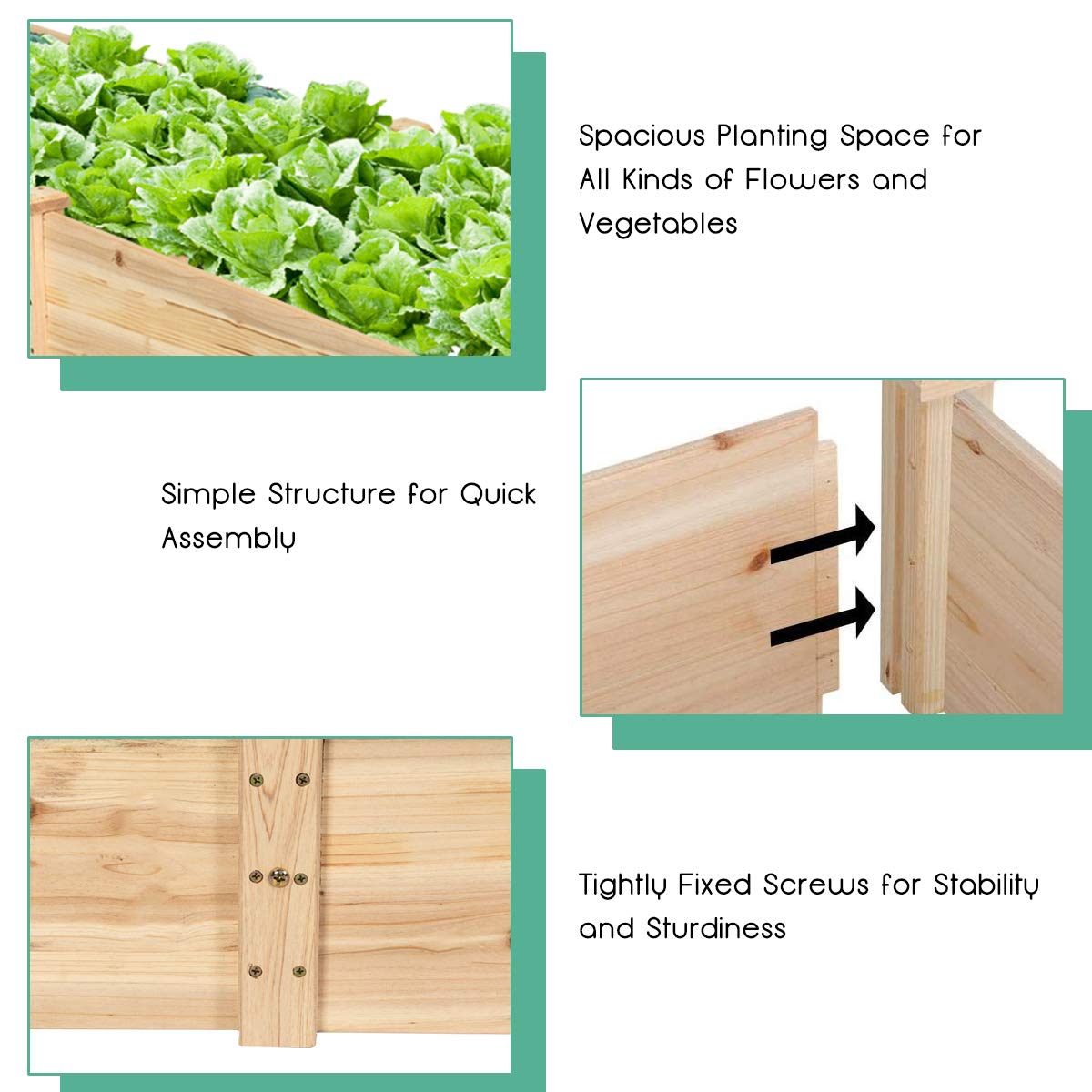 SAFSTAR Raised Garden Bed Kit with Rolling Cart - Elevated Wood Planter Box for Vegetables, Herbs & Flowers - Perfect for Backyard, Patio & Urban Gardening