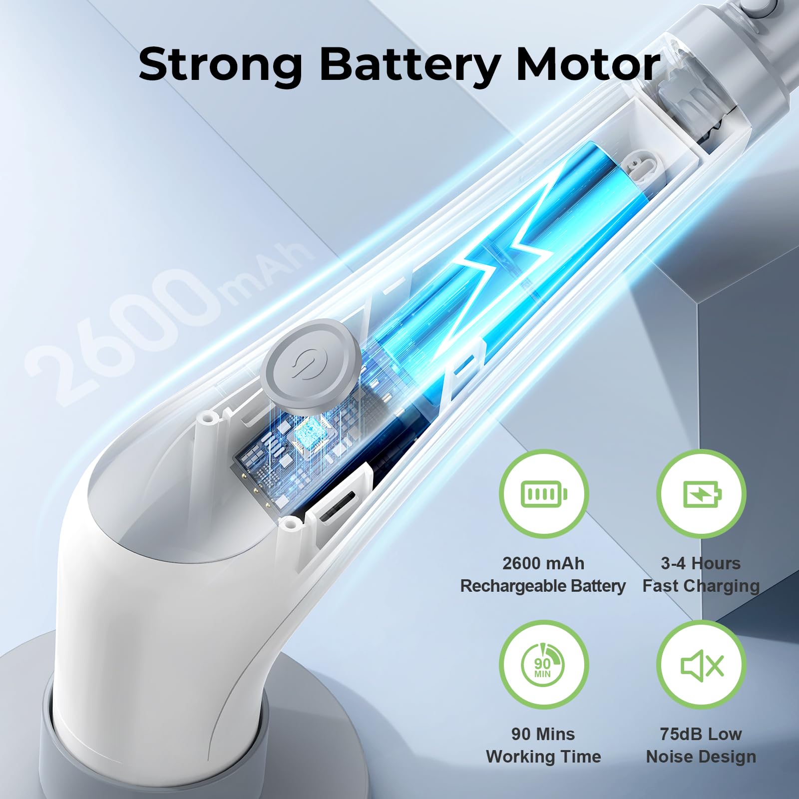 Electric Spin Scrubber - Cordless IPX8 Waterproof Shower Cleaning Brush with 9 Replacement Heads & 4 Adjustable Handles, Dual Speed Extendable Power Scrubber for Bathroom, Kitchen, Bathtub, Tile, Window - Perfect for Deep Cleaning Grout, Shower Doors, and Hard-to-Reach Areas