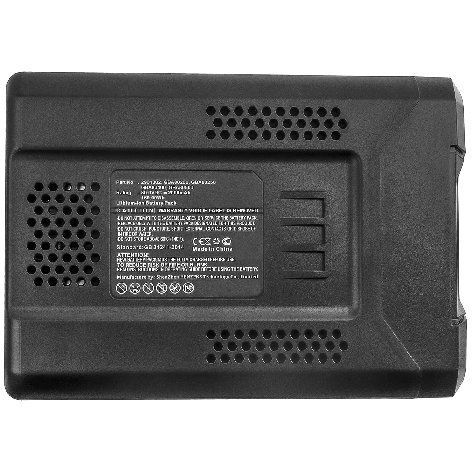 Synergy Digital 80V 2000mAh Li-ion Lawn Mower Battery - Replacement for GreenWorks GBA80400, 2901302, GBA80200, GBA80250, GBA80500 - Perfect for GreenWorks Cordless Lawn Mowers & Outdoor Power Tools