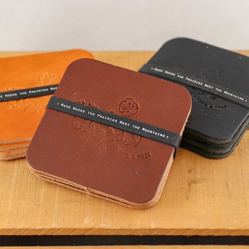 Wild Rose Coaster Set - 4-Piece Absorbent Cork Coasters for Hot & Cold Drinks - Perfect for Home, Office, and Outdoor Use