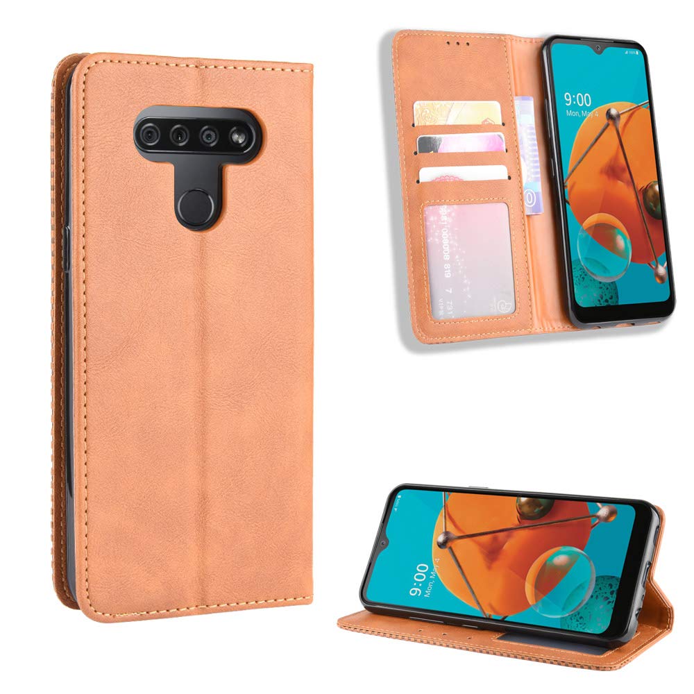 Premium PU Leather Flip Cover Case for LG K51 (LMK500UM/LM-K500UM) - Slim Protective Phone Case with Card Slots - Perfect for Work, Travel & Daily Use