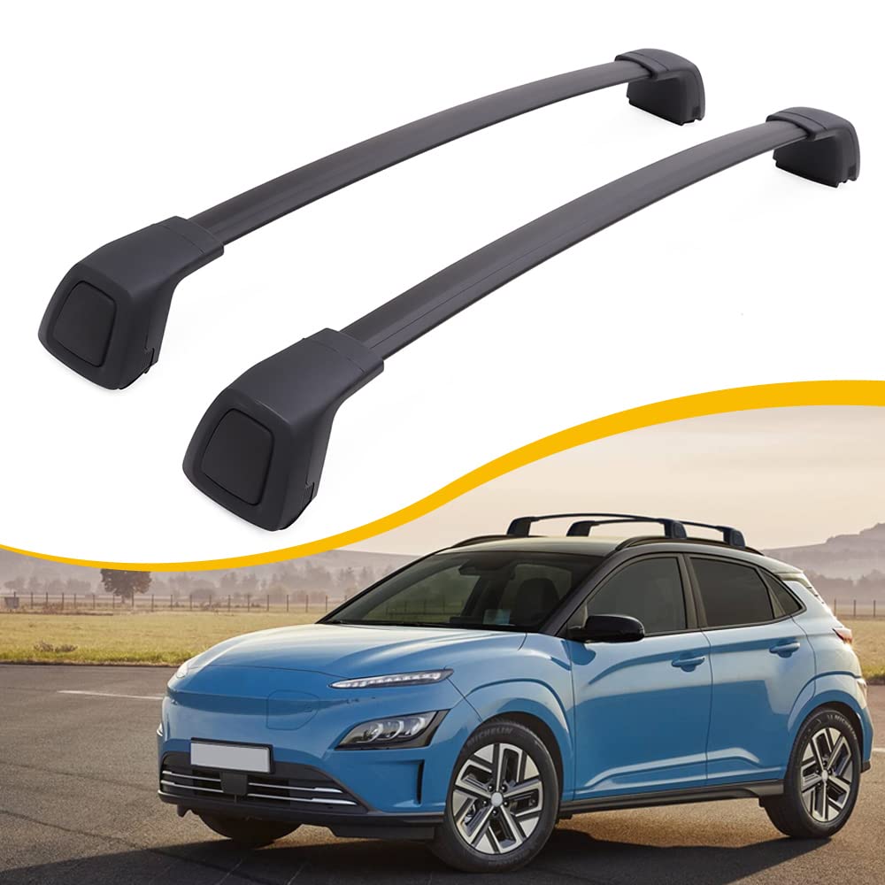 Universal Lockable Cross Bars Roof Rack for Hyundai Kona/Kona N/Kona Electric (2018-2023 Models) - Heavy Duty Cargo Carrier with Side Rails | Perfect for Camping, Road Trips & Outdoor Adventures