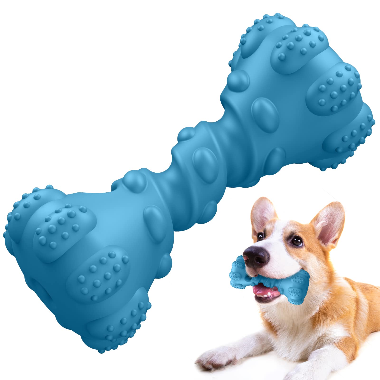 Durable Indestructible Natural Rubber Dog Toys for Aggressive Chewers - Large & Medium Dogs, Non-Toxic Interactive Chew Toy for Teeth Cleaning - Perfect for Playtime, Training & Anxiety Relief