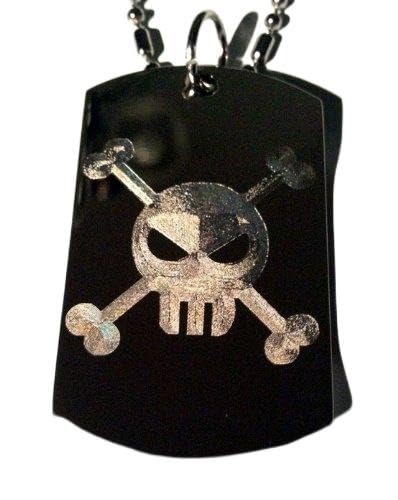 Military Dog Tag Necklace with Candy Sugar Skull & Crossbones Design - Metal Chain Keychain for Men, Luggage Tag for Travel - Perfect for Biker Gifts, Punk Fashion Accessories, and Gothic Style Lovers