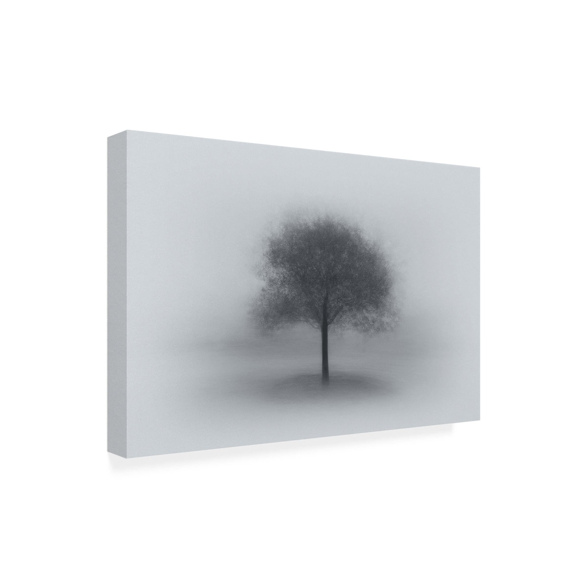 Aidong Ning 'Tree In Fog' Canvas Wall Art Print - Modern Landscape Painting for Living Room, Bedroom & Office Decor