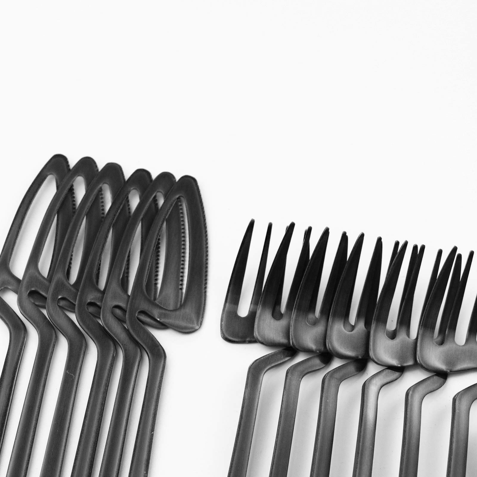 Premium 6-Piece Black Steak Knives Set - 304 Stainless Steel Sharp Dinner Knives for Kitchen, Camping & Restaurant Use - Dishwasher Safe - Perfect for Steakhouse Dining, Outdoor BBQs & Fine Dining Experiences