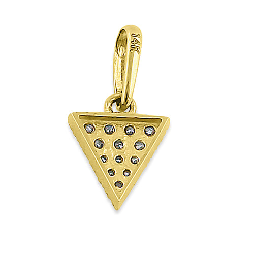 14K Yellow Gold Upside Down Triangle CZ Pendant Necklace - Elegant Cubic Zirconia Jewelry for Women, Perfect for Gifts, Parties & Everyday Wear