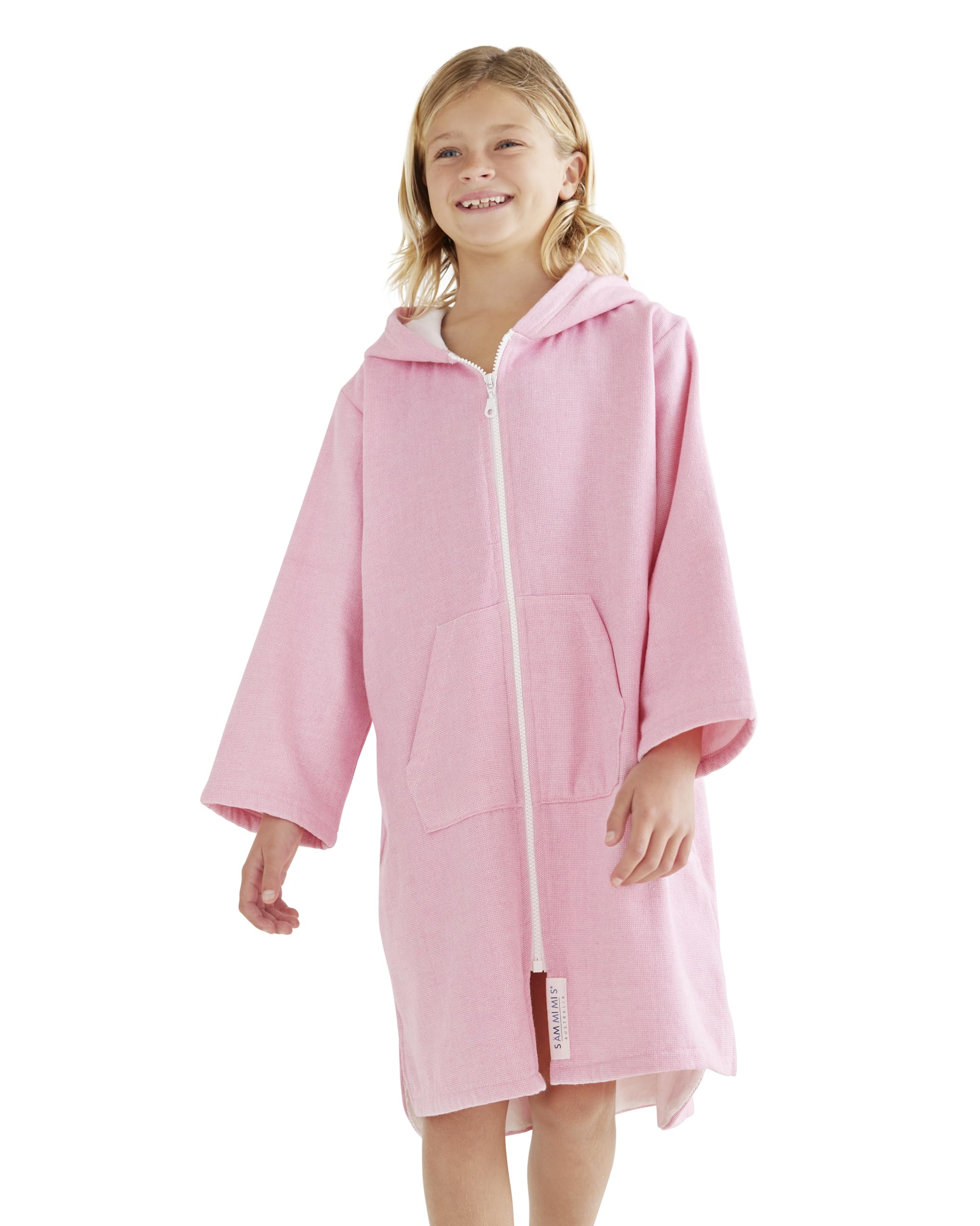 SAMMIMIS Kids Bathrobe & Swim Cover Up for Girls & Boys - Soft Hooded Terrycloth Poncho Towel with Zipper - Perfect for Beach, Pool & After Bath | Toddler to Youth Sizes