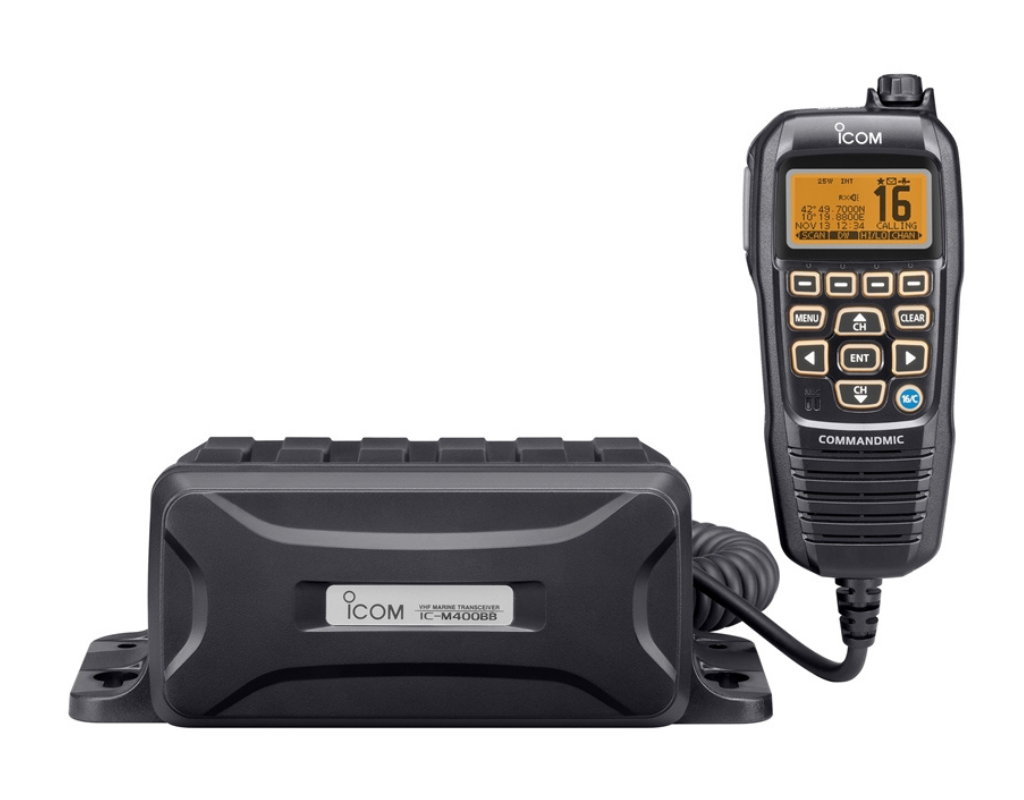 Icom M400BB Black Box VHF Marine Radio with HM195 Black Handheld Microphone - Perfect for Boating, Sailing & Water Sports Communication