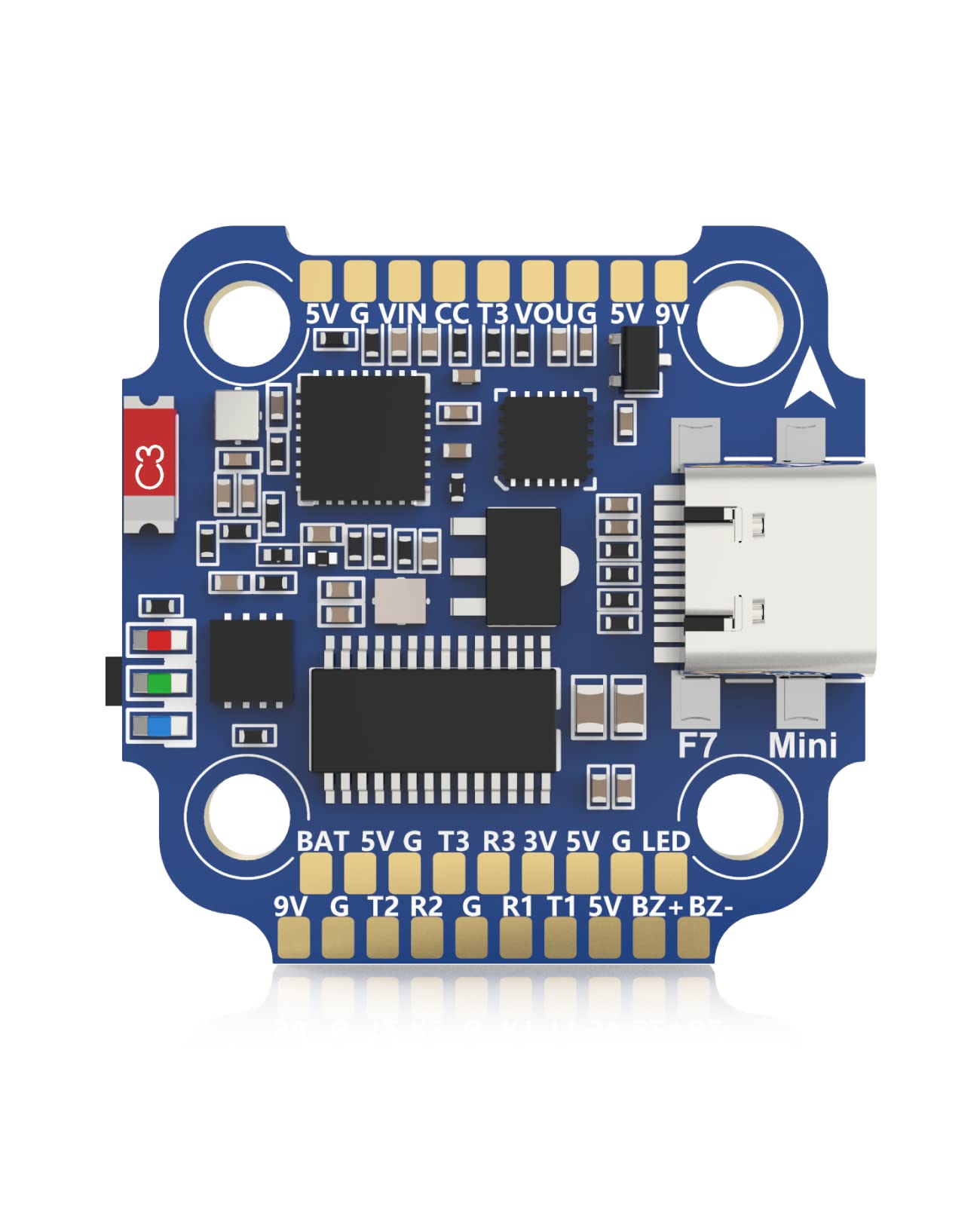 SpeedyBee Mini F7 Flight Controller 3-6S 20x20mm with Built-in Bluetooth for FPV Drone Stack - Wireless Tuning Compatible with 2-4 Inch Drones - Perfect for Racing and Freestyle FPV Flying