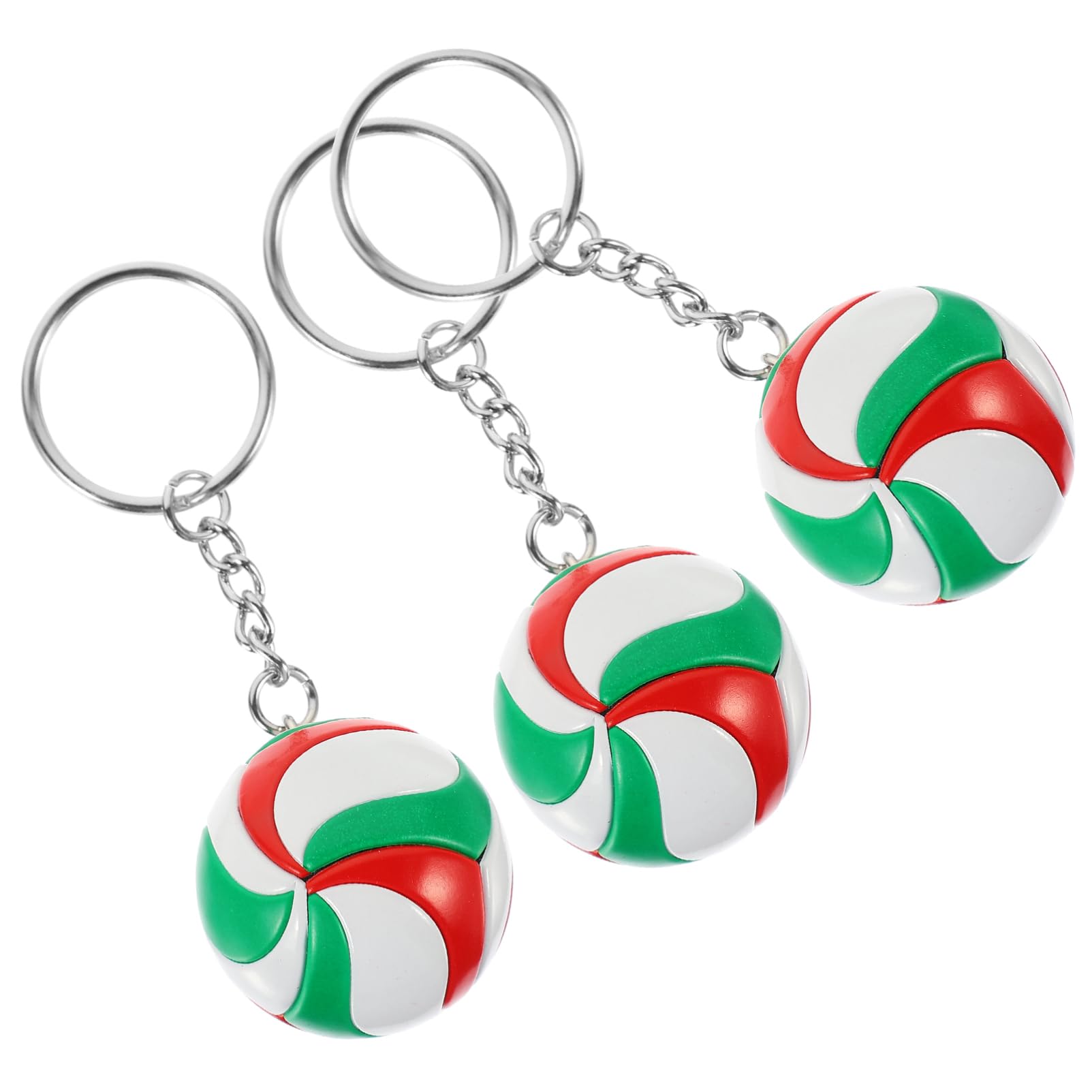 KALLORY 3-Pack Leather Volleyball Keychains - Sporty Keyrings for Volleyball Fans, Women & Men - Perfect for Team Gifts, Party Favors, and Game Day Accessories