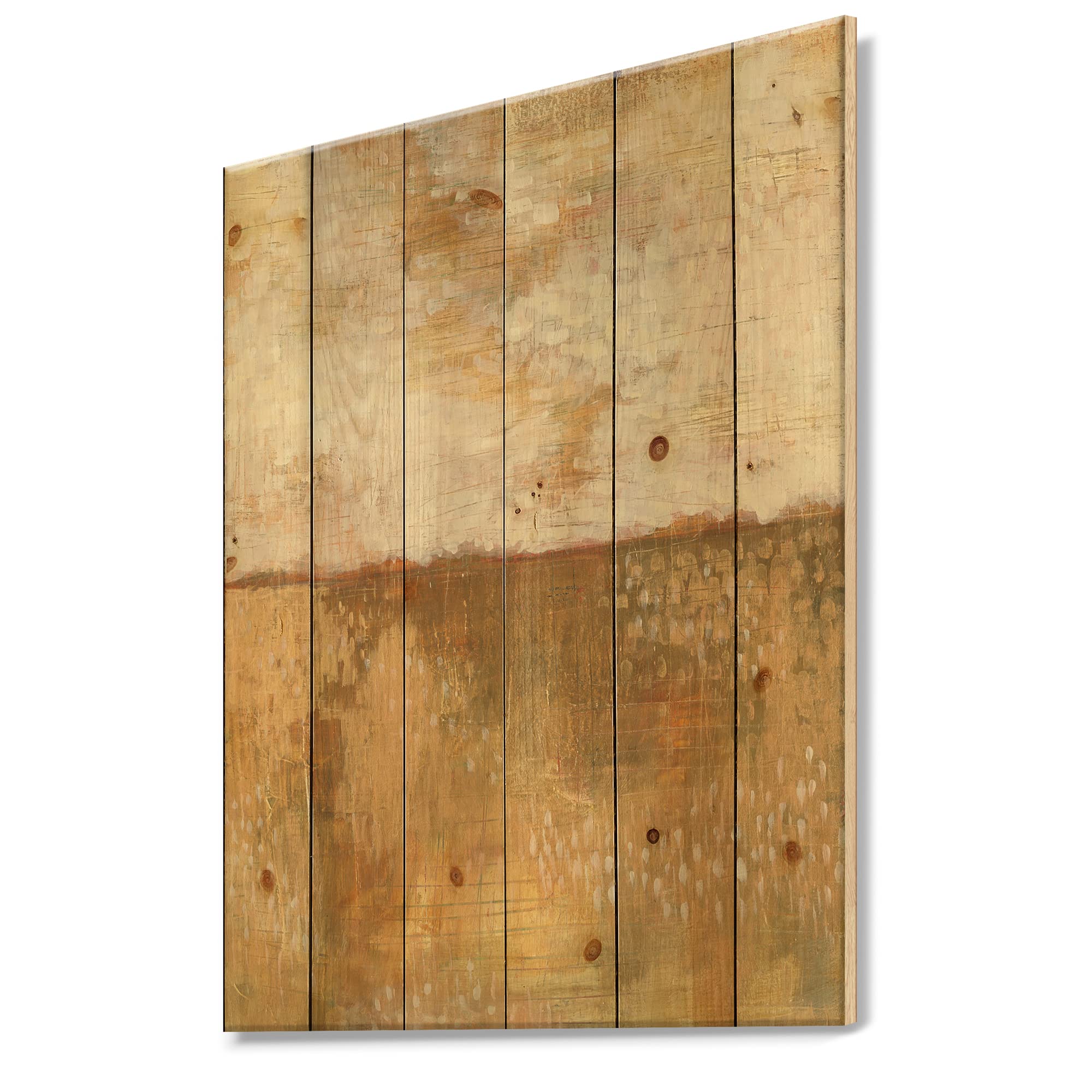 DesignQ Amber Modern Horizon Traditional Wood Wall Decor - Brown Wood Wall Art, Large Abstract Wood Panels Printed on Natural Pine - Perfect for Living Room, Bedroom & Office Decor
