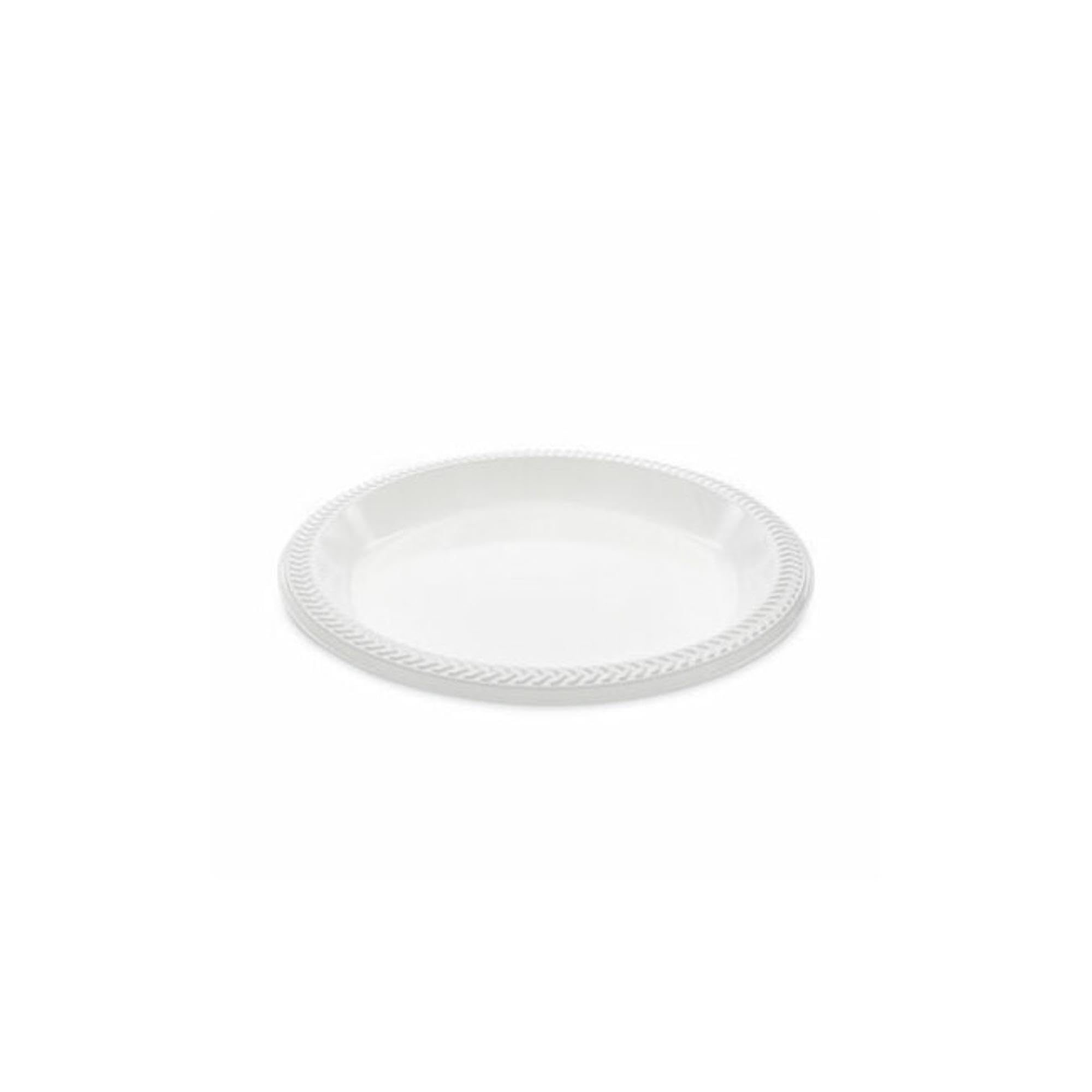 Pactiv Evergreen Meadoware Impact-Resistant Plastic Plates - 10.25 Inch White Dinner Plates (Pack of 500) - Durable Disposable Tableware for Parties, Picnics & Catering Events