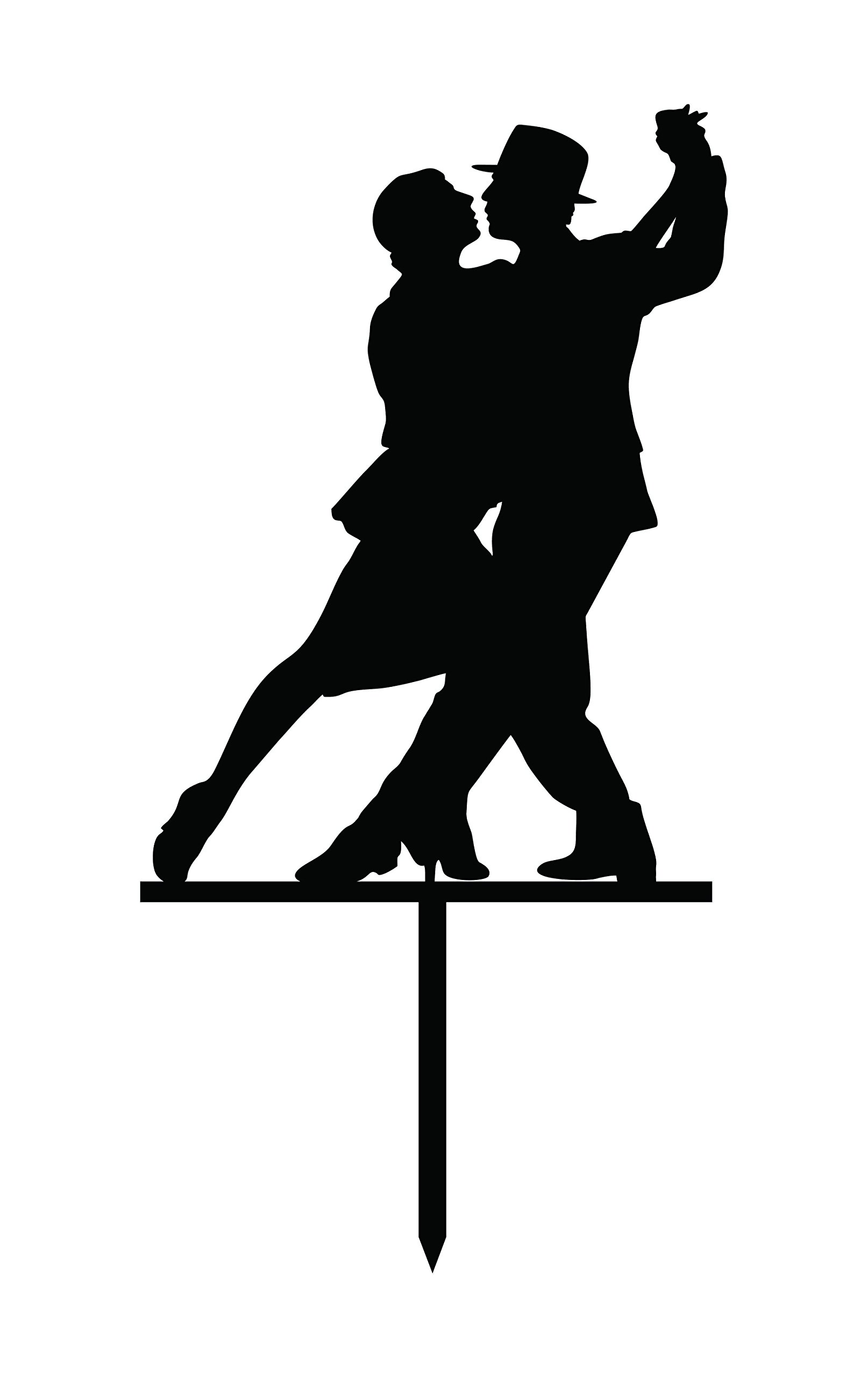 Custom Silhouette Couple Cake Topper - Wedding Cake Decoration - 6-7 Inch Wide - Personalize with Names & Date - Perfect for Anniversaries, Bridal Showers & Romantic Celebrations
