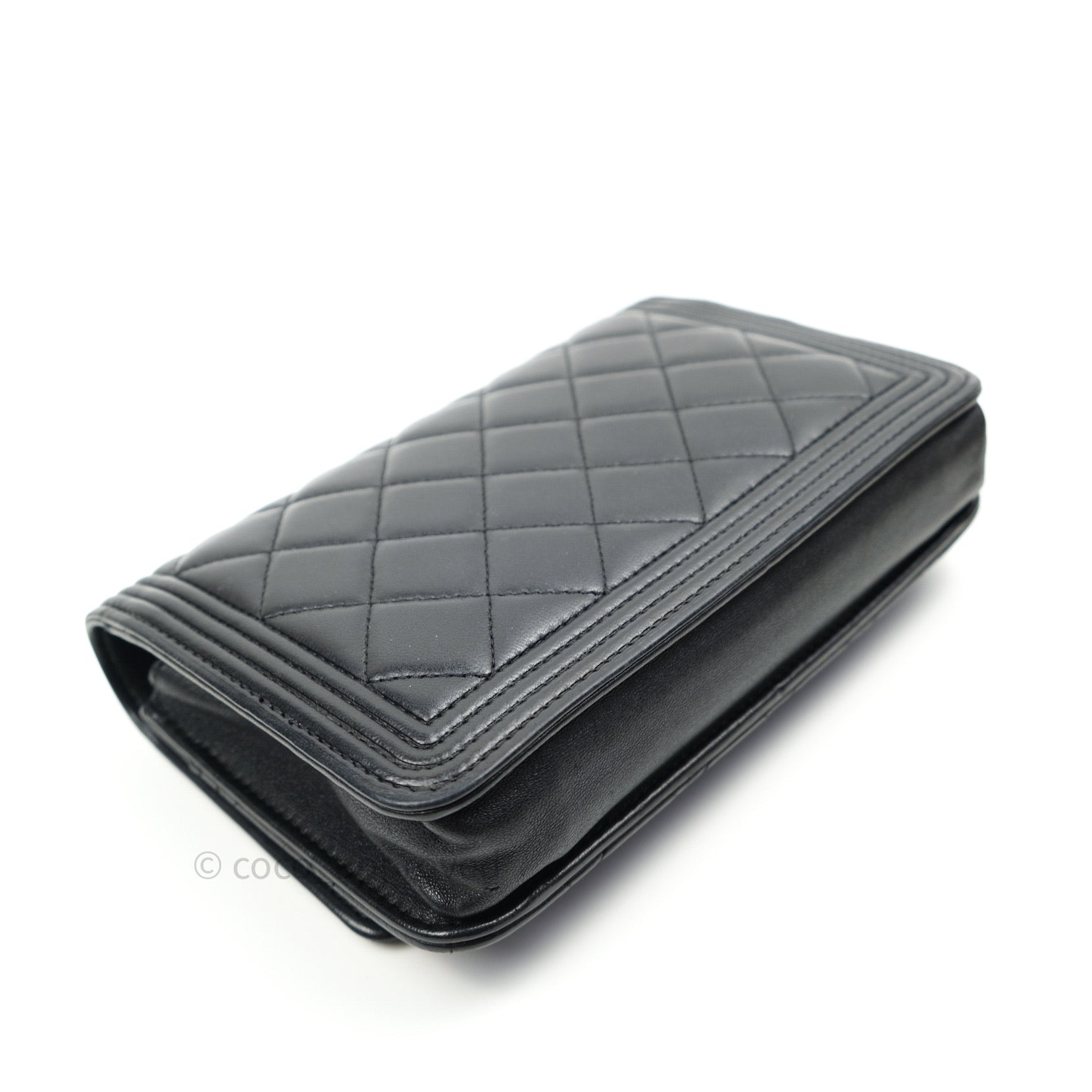 Chanel Boy Wallet on Chain WOC Black Lambskin Gold Hardware - Luxury Crossbody Bag for Women, Perfect for Evening Parties & Daily Use