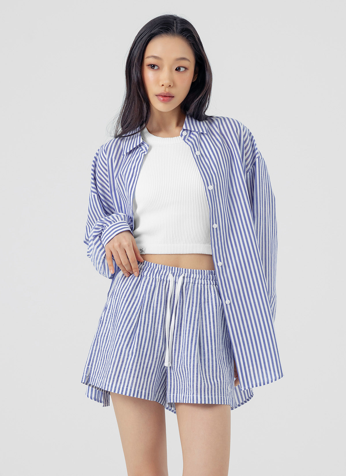 Soft Stripe Shorts for Women - Comfortable Cotton Lounge Shorts with Elastic Waistband | Perfect for Yoga, Running, and Summer Vacation