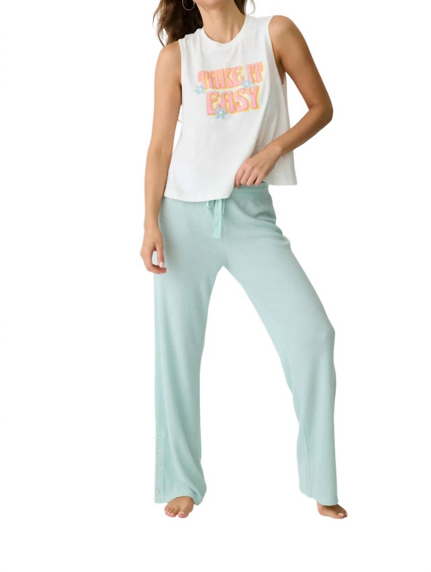 Take It Easy Graphic Sleeveless Tank Top - White Cotton Casual Shirt for Women | Perfect for Summer, Gym & Beach Outfits