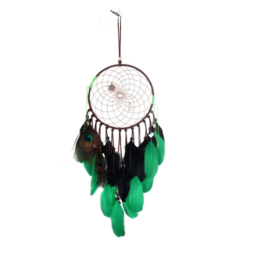 Handmade Peacock Feather Dreamcatcher - Boho Wall Decor for Bedroom & Outdoor