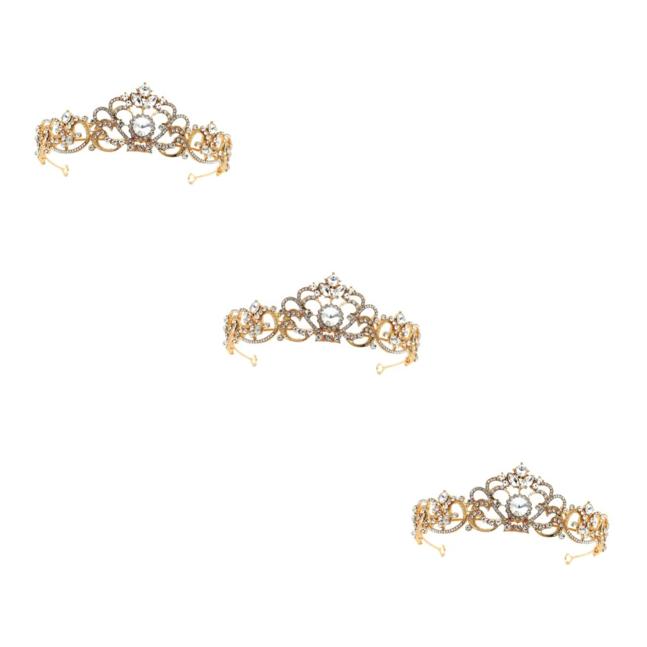 Minkissy 2PCS Rhinestone Crystal Tiaras for Women - Baroque Wedding Headpiece, Bridal Princess Crown, Birthday Party & Fairy Costume Accessories | Perfect for European & American Pageants, Prom, and Special Occasions