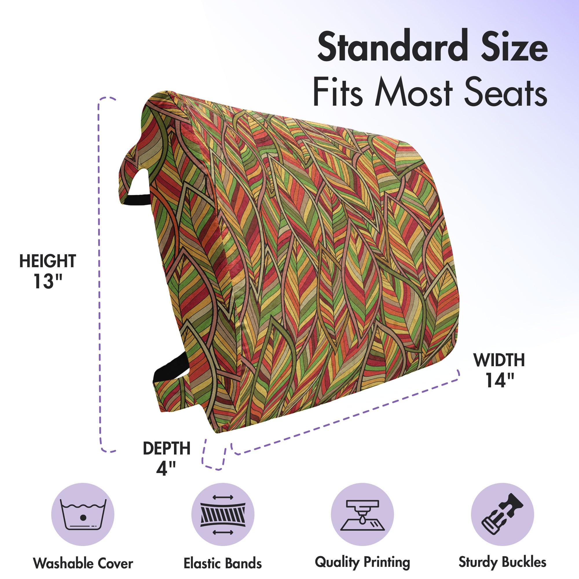 Ambesonne Autumn Leaves Lumbar Support Pillow - High Density Foam for Office Chair & Car Seat (14