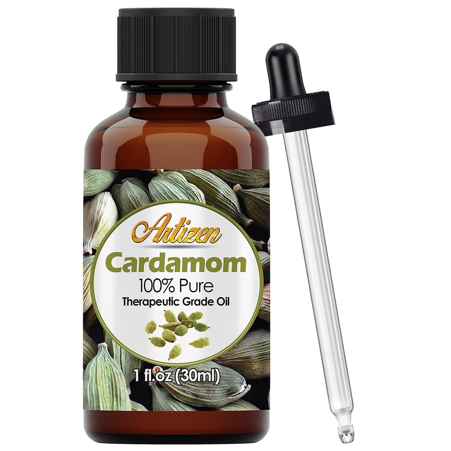 Artizen 30ml Cardamom Essential Oil - 100% Pure Natural Aromatherapy Oil for Diffuser, Massage & DIY Skincare - 1 Fluid Ounce (30ml) Bottle