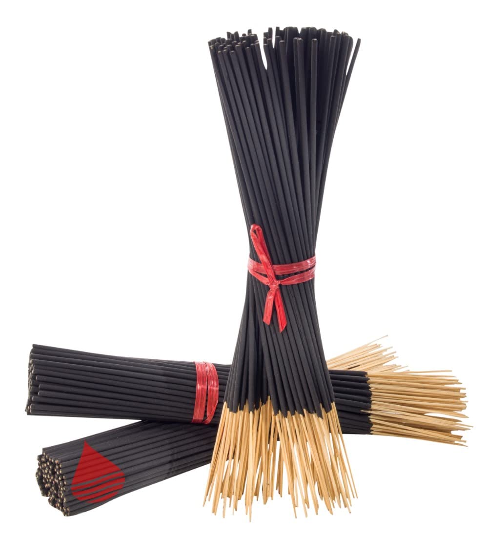Premium Unscented 300 Charcoal Black 11'' Incense Sticks - 3 Pack Natural Bamboo Charcoal Sticks for Meditation, Yoga & Home Aromatherapy