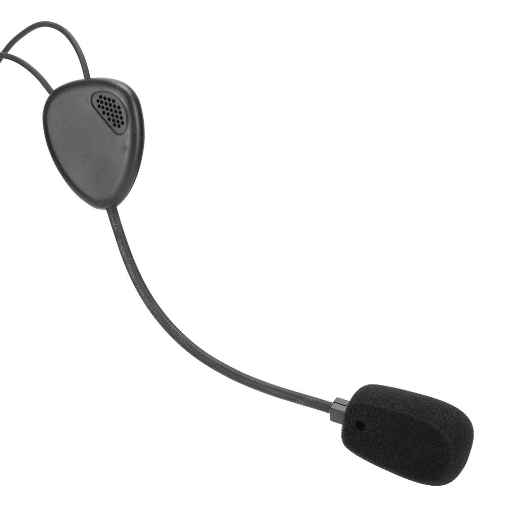 Universal KPlug Motorcycle Helmet Headset Intercom - Large PTT Button for Walkie Talkie & Two-Way Radio Communication - Black (Ideal for Group Riding, Road Trips & Motorcycle Touring)