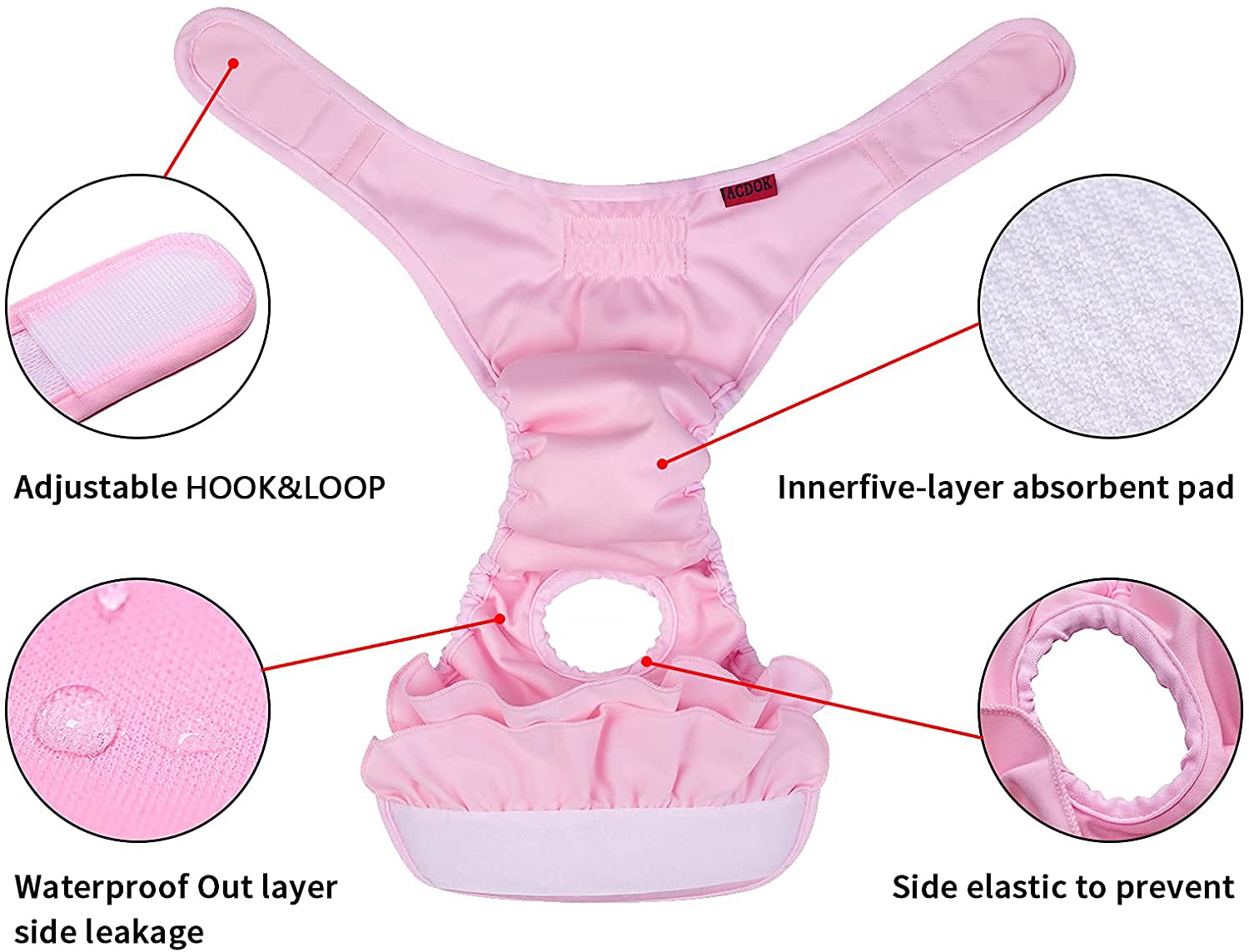**Reusable Washable Female Dog Diapers - Absorbent Heat Panties & Cute Princess Dog Dress Skirt for Small to Medium Dogs | Perfect for Incontinence, Heat Cycles, and Stylish Outings**