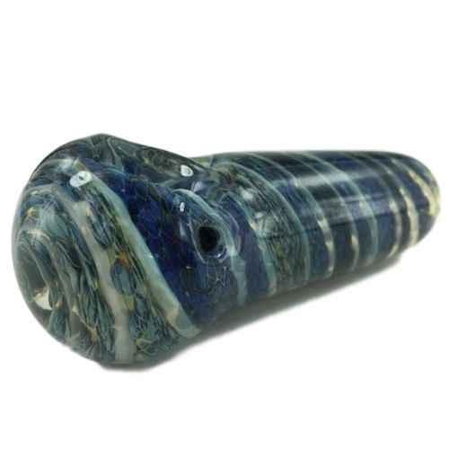 Blue Braided Swirl Fat Glass Pipe - Premium Handmade Smoking Pipe for Herbs & Tobacco - Perfect for Home Relaxation, Travel & Gifts
