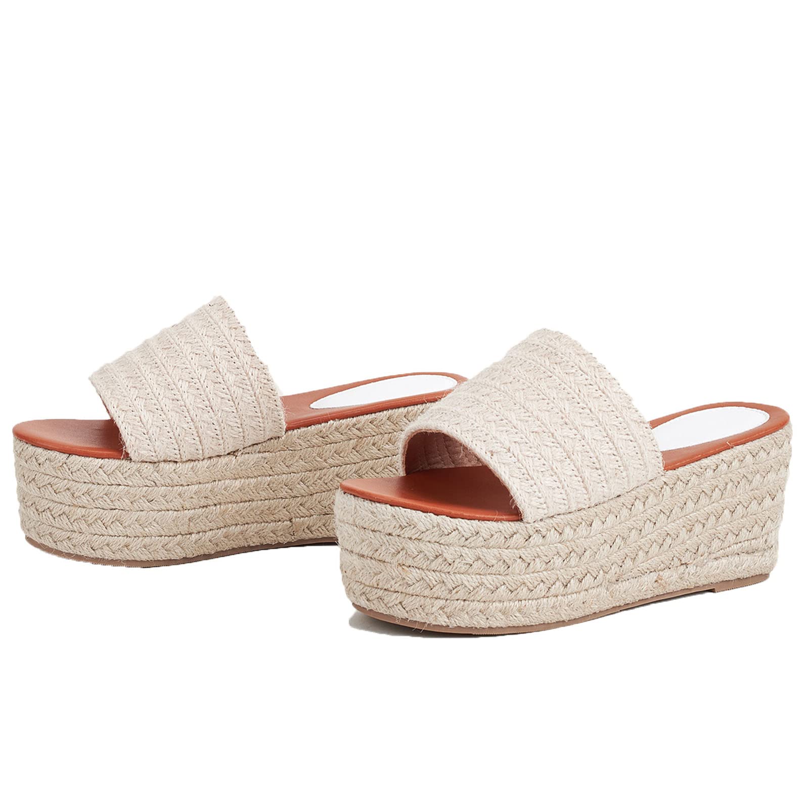 Erocalli Women's Platform Slip-On Espadrille Sandals - Bohemian Wedge Slides with Flatform Open Toe | Perfect for Beach Vacations, Summer Outfits & Boho Fashion