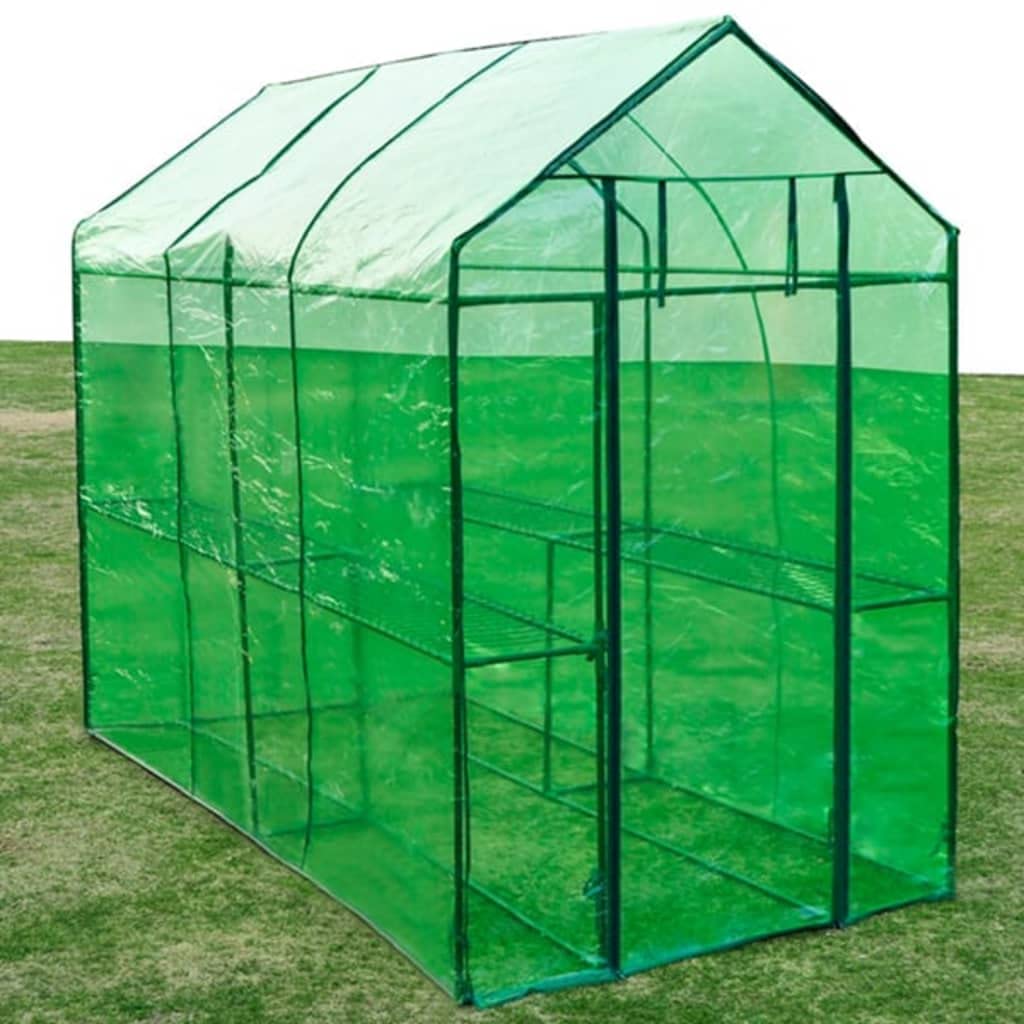 vidaXL Large Greenhouse with Steel Frame - Durable Powder-Coated Construction, Tear-Resistant Green Cover, Walk-In Door for Easy Access | Perfect for Home Gardening, Plant Protection & Backyard Growing