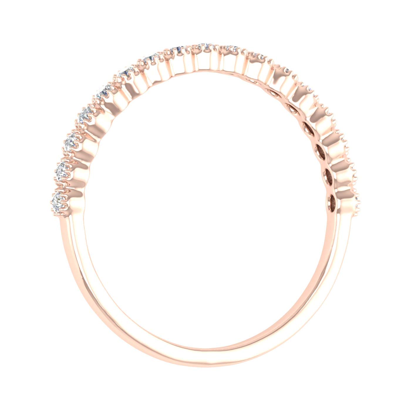 1/5 Carat Bezel Set Diamond Wedding Band Ring in 14K Solid Gold - Elegant Bridal Jewelry for Engagement, Anniversary & Special Occasions