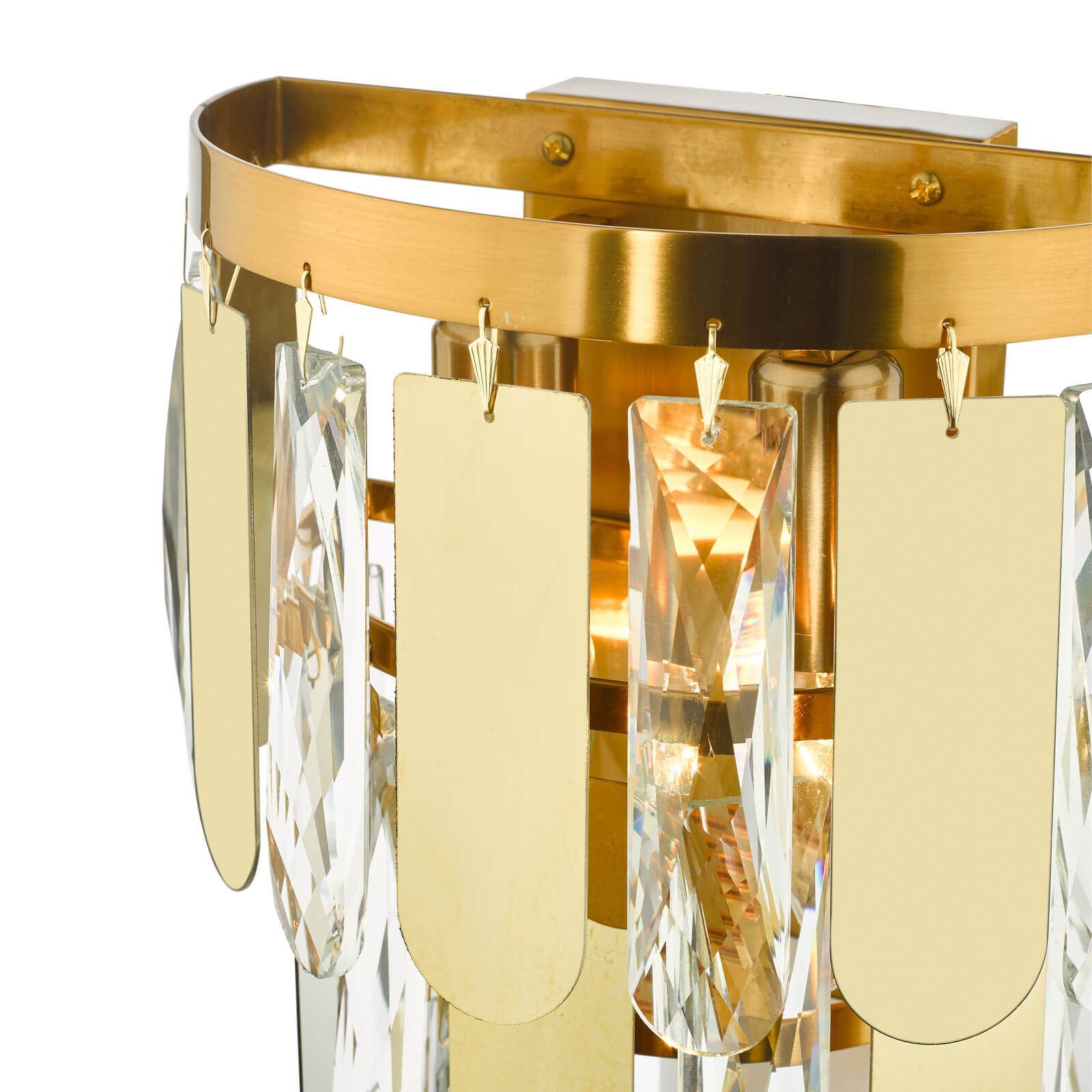 Amira 2-Light Wall Sconce - Polished Gold Finish with Crystal Accents - Perfect for Bedroom, Living Room, or Hallway Lighting